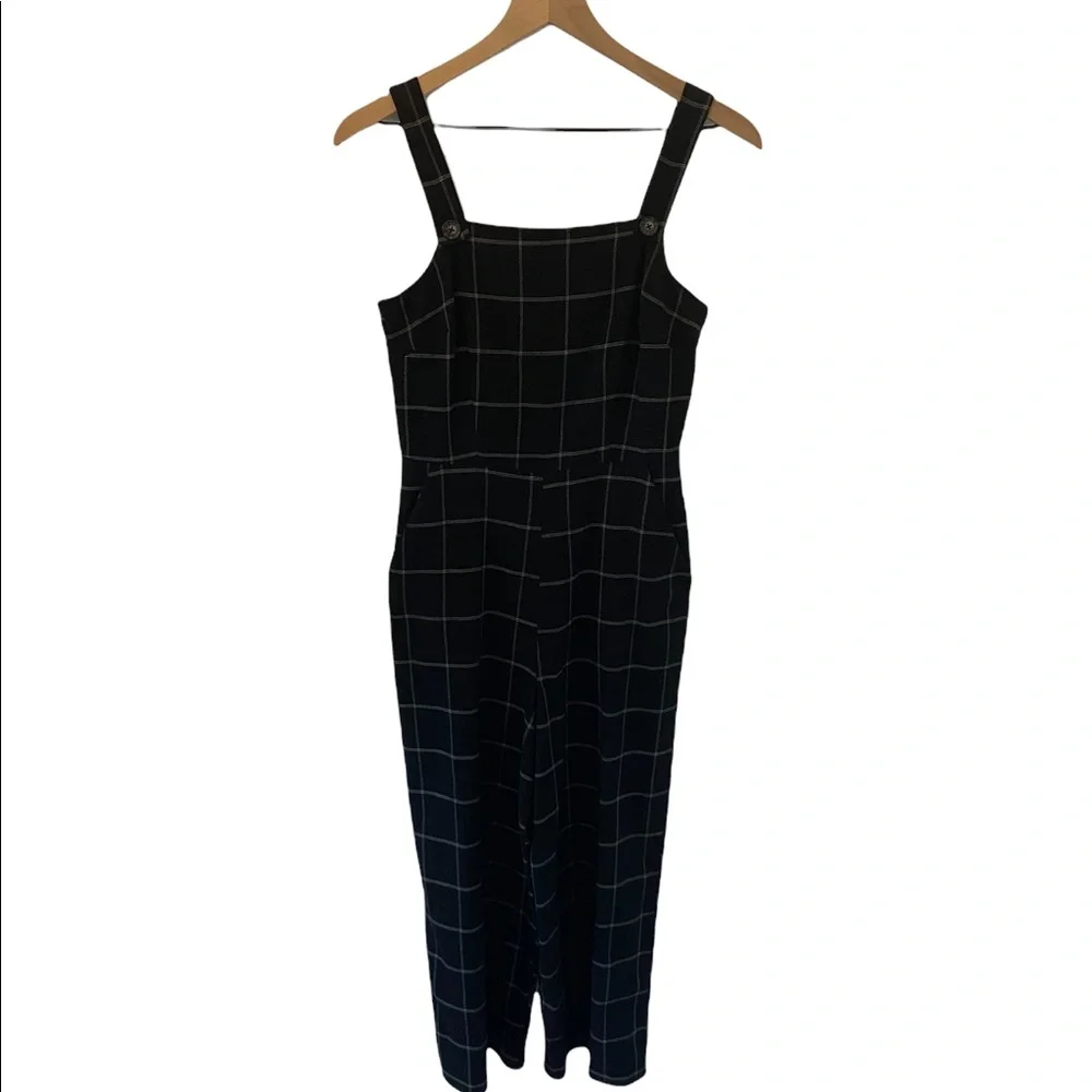 Black plaid Jumpsuit - Picture 2 of 5
